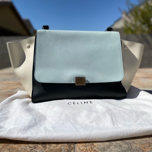 SOLD Celine Large Trapeze Leather Satchel - Picture 2 of 15